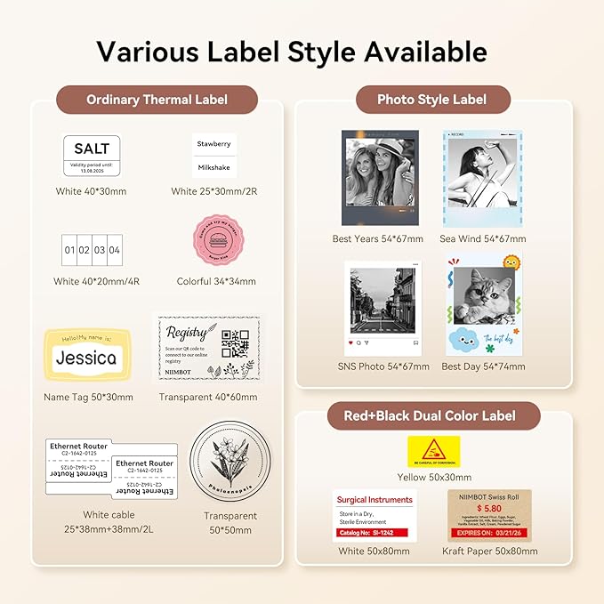 NIIMBOT B21 Pro Sticker Printer, 300DPI, Fun APP, Portable Inkless Label Printer, Bluetooth Sticker Maker for DIY Crafts, Notes, Scrapbook, Photo, Custom Labels & Gifts,Home Organization (White)