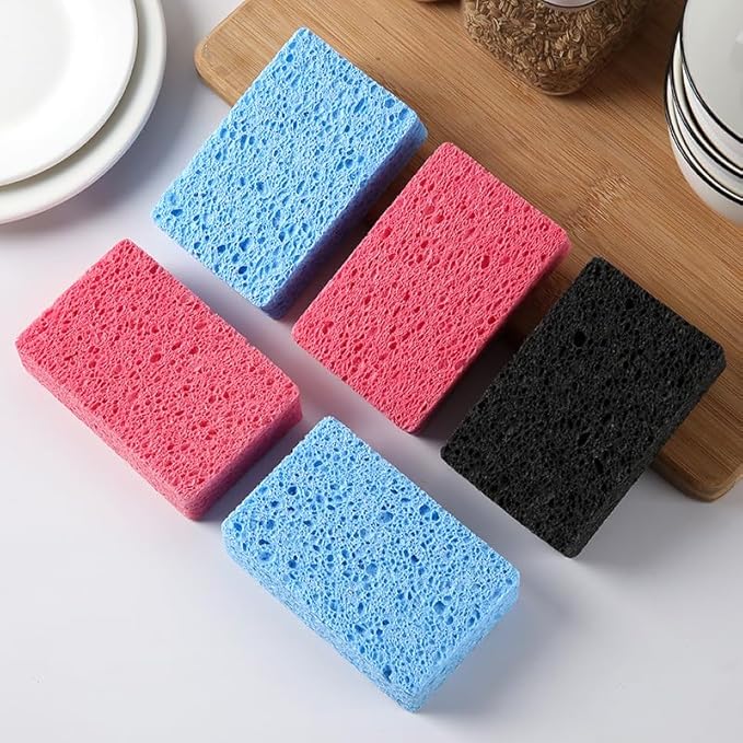 6 - Pack Non-Scratch Scrub Sponges - Sponges for Dishes and Washing Dishes, Cleaning Sponges for Kitchen Home and More（Black）