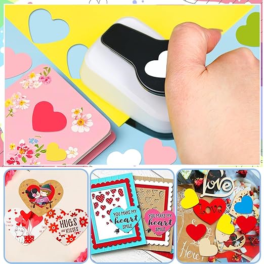 Heart Hole Punch 1 inch Heart Punch for Crafts Hearts Shaped Hole Puncher for Crafts Hearts Shape Paper Punch Craft Punches for Scrapbooking, Card Making