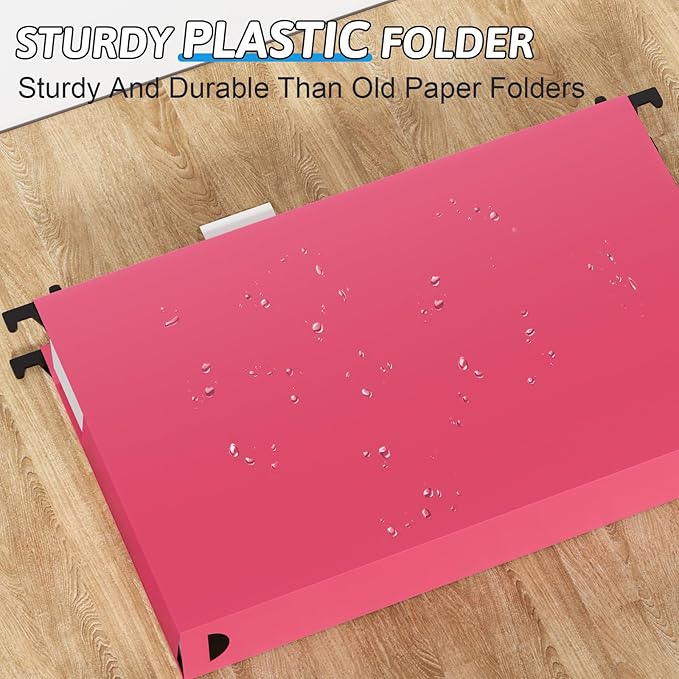 Plastic Extra Capacity Legal Size Hanging File Folders,12 Pack Reinforced Legal Hanging Folders Expandable,Heavy Duty 2 Inch Expansion with Tabs,Filing Cabinet Folders for Bulky Files-Colorful