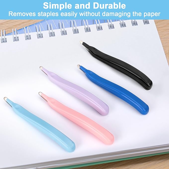 5 Pack Magnetic Staple Remover Tools, Professional Stapler Removers Staple Puller Remover for Classroom, Multicolored Stapler Remover Tool Staple Remover Stick for Home School Office (5 Colors)