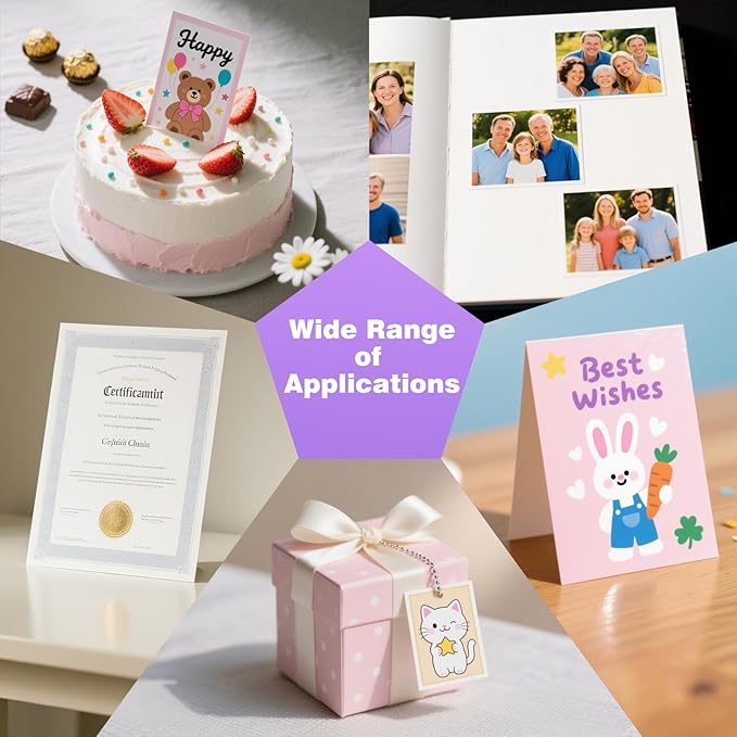 Uinkit 40 Sheets37lb Thin Flyer Paper Glossy 8.5x11 Inkjet Single Side DIY Chip Bag 135gsm Photos Picture for Inkjet Printer with Dye Ink Letter size A4 Brochure