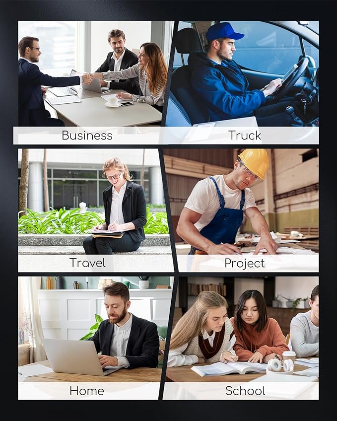 Portable Printers Wireless for Travel, Inkless Thermal Printer, Small Bluetooth Mobile Printer Support 8.5" X 11" Letter & A4 Thermal Paper, Compatible with iPhone Phone Laptop for Home Office Receipt