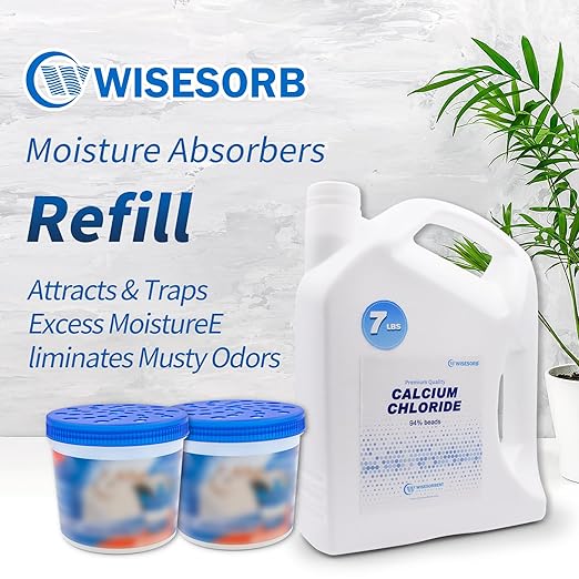 28LBS Calcium Chloride Desiccant, Moisture Absorbers Refill Beads - Fragrance Free, Moisture Absorber Refill