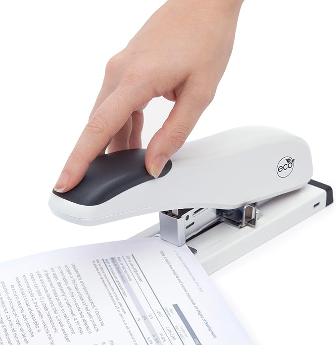Rapesco 1461 ECO Heavy-Duty Stapler with 3200 Assorted Staples, Type 923 Heavy-Duty Staples (8/10/12/13mm), 100 Sheet Capacity, for Office, Business Proposals, School, Research Papers, White