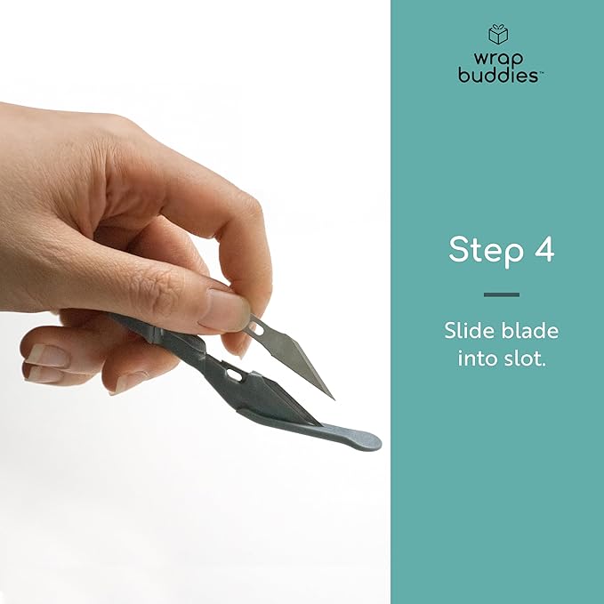 Wrap Buddies Wrapping Paper Cutter – Effortless Cutting Tool for Gift Wrapping, Scrapbooking, and Crafts – Compatible with Various Paper Sizes – Ideal for Birthdays and Holidays - 6 Blades