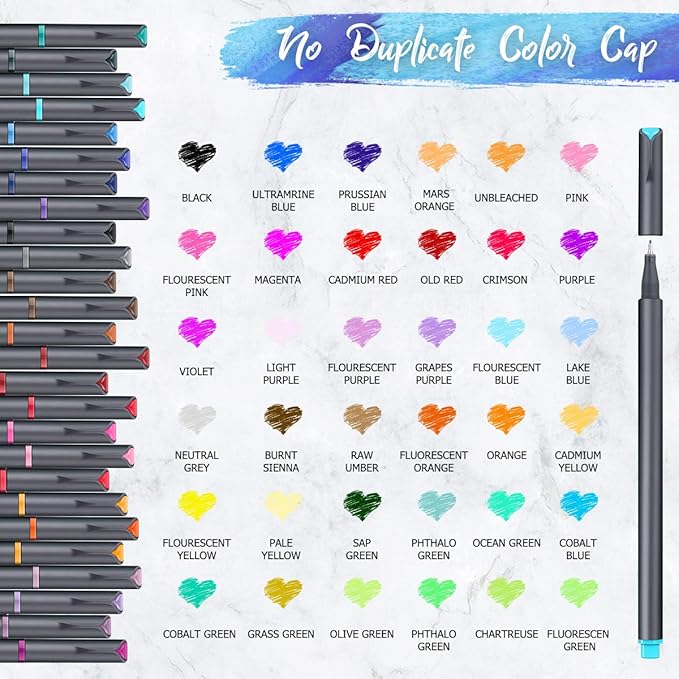 iBayam School Supplies Gifts for Teacher Student Teens Boys Girls Writing Drawing, Back to School Supplies, Colored Pens for Journaling Note Taking, 36 Vibrant Colors, 0.38mm Fine Tip Markers