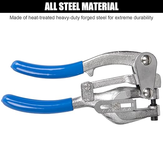 Metal Hole Punch Tool Set - Professional Heavy Duty Hole Punch for Metal - Hand 3/32in to 9/32in for Aluminum, Brass and Steel Sheet Metal with Storage Box - Blue