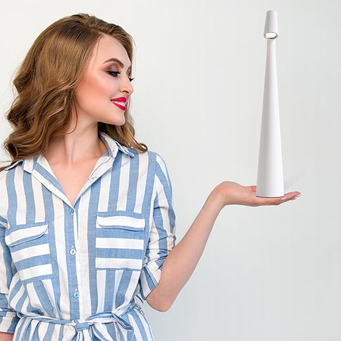 Cordless Small Table Lamps Set of 2,3 Levels Brightness Portable Desk Lamp,Rechargeable Battery Lights for Outdoor, Restaurant, Bedside, Baby Night Light,Gifts(White)