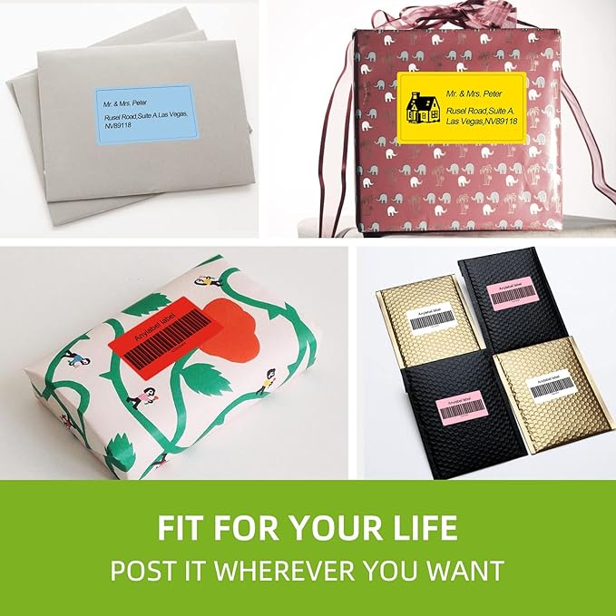 2.25" x 1.25" Multi-Purpose Direct Thermal Labels, Color Self-Adhesive Address Shipping Barcode Thermal Stickers, Compatible with Rollo & Zebra Thermal Label Printer(6 Rolls, 6000 Labels)