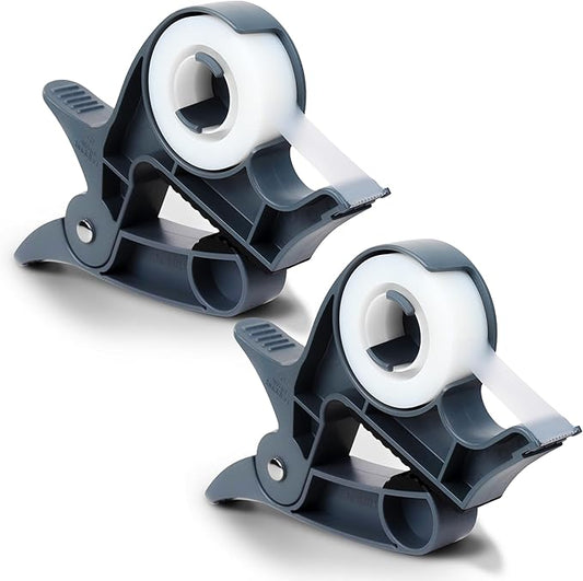 Wrap Buddies Tabletop Gift Wrapping Tool, 2 Clamps - Gift Wrap Clamp with Tape Dispenser for Easier Gift Wrapping This Holiday - Slate Grey