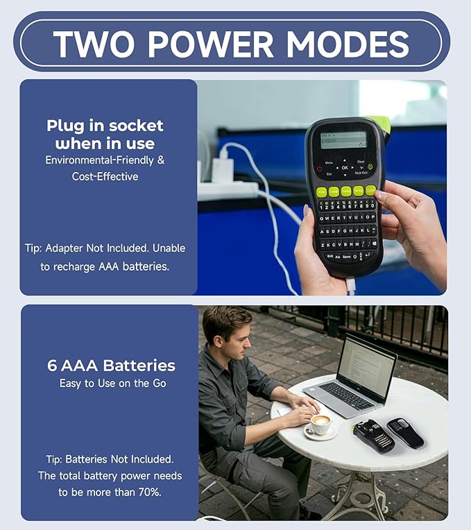 Label Maker Waterproof-Labels, Wire Cable Label Maker, Labeler Machine with Tapes Laminated, H1100 Handheld Labeling Maker with Backlit-LCD & One-Touch Key, Home Industrial Office Organization