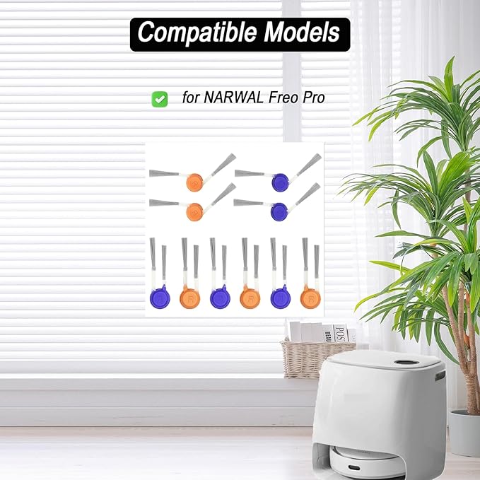 Side Brush Accessorie for Narwal Freo Z10, Freo Pro Robot Vacuum Cleaner, Freo Z10 Replacement 5 Pairs Side Brushes 10 Pcs