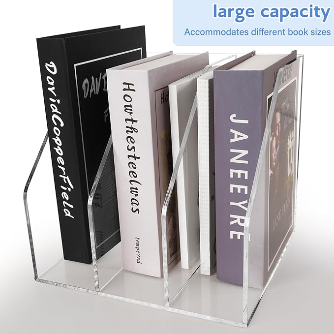 Acrylic Paper Tray Stackable Letter Organizers, Clear Paper Tray Desk Organizer, 3-Tier, Desk A4 File Holder for Office Document Desktop File Tray-2pack
