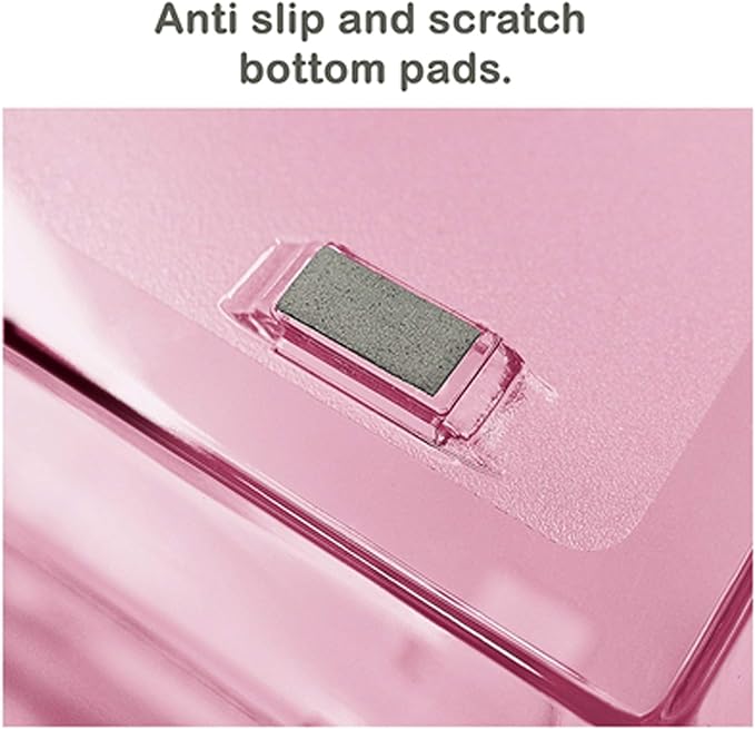 Acrimet Facility 4 Tier Letter Tray, Side Load, Letter Size/A4, Desktop File Organizer, Plastic (Clear Pink)