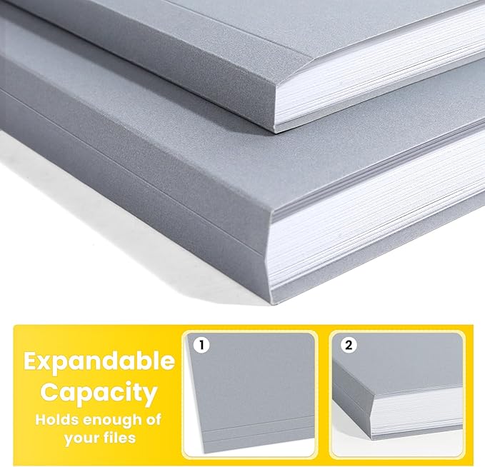 SUNEE File Folders, 30 Pack Manilla Folders 8.5 x 11, Colored File Folders Home Office School Supplies for Documents Files Paper, Gray