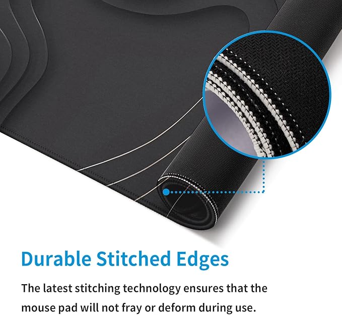 Large Anime Gaming Mouse Pad Black Solid Geometry Desk Pad Computer Keyboard Mat Non-Slip Rubber Base Office Decor Waterproof Mouse Mat