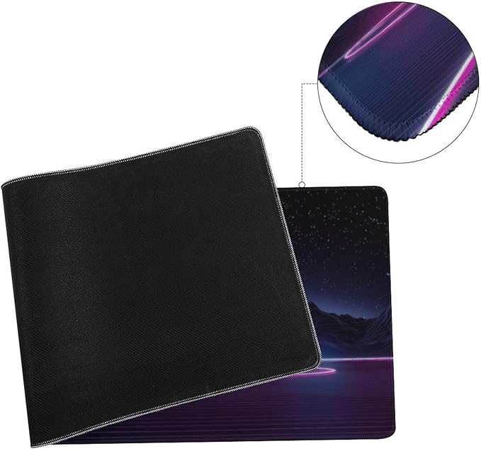 Neon Star Mountains Large Mouse Pad, Gaming Desk Mat, XL Keyboard Desk Pad Mat for Desktop, 31.5"x11.8" Non-Slip Base Big Mousepad with Stitched Edges