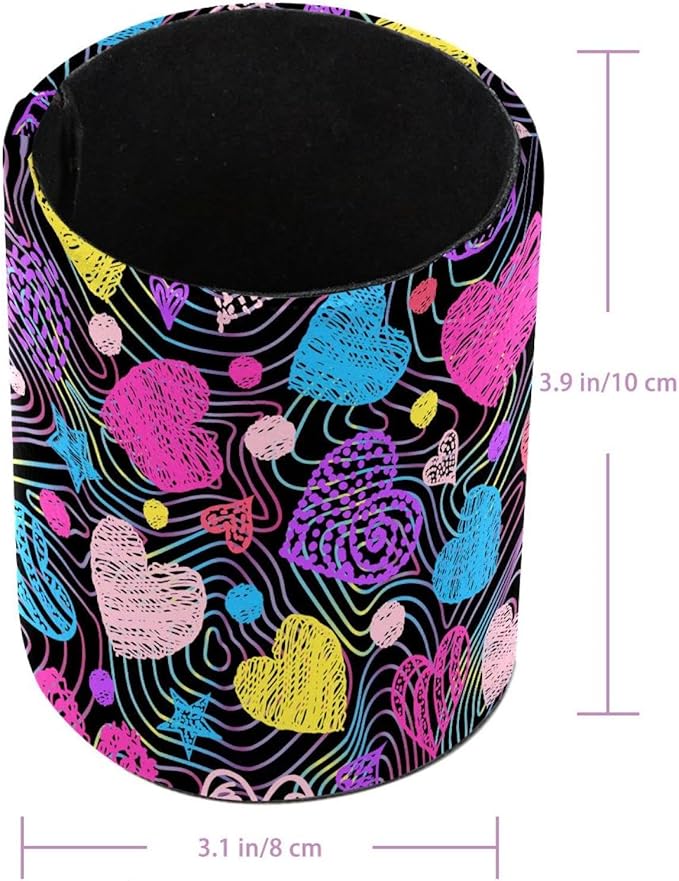 Pen Holder Pencil Holder for desk, Round Desktop Organizer Heart Valentine's Day Pencil Cup for Office, School, Home and Stationary Supplies