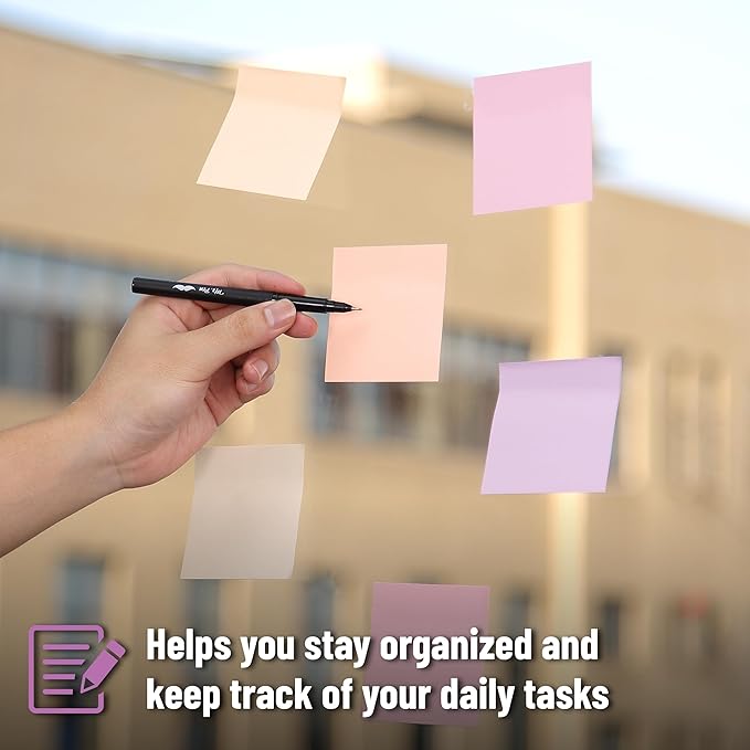 Mr. Pen- Sticky Notes, 3”x3”, 12 Pads, 600 Sheets, Colorful Sticky Notes 3x3, Sunset Sorbet