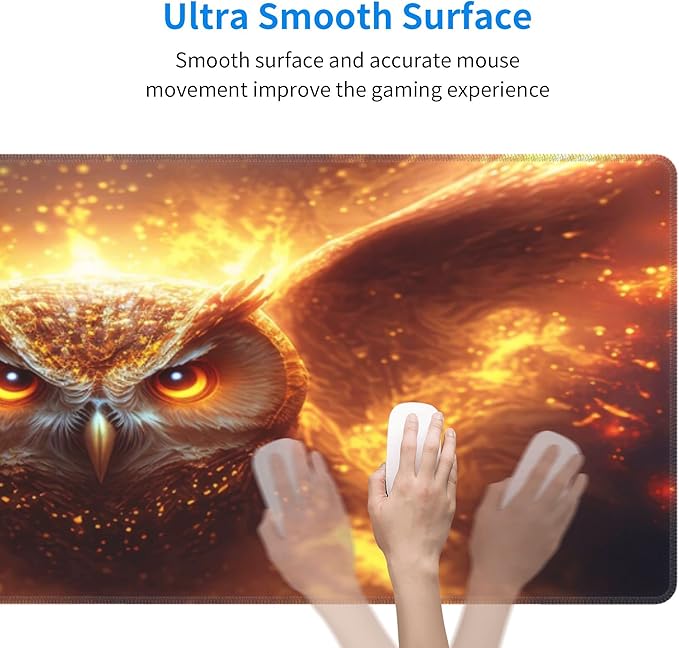 Golden Owl Extended Big Mouse Pad Large,XL Gaming Mouse Pad Desk Pad,31.5x11.8inch Long Computer Keyboard Mouse Mat Mousepad with 3mm Non-Slip Base for Home Office Work