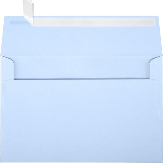 LUXPaper A9 Invitation Envelopes | Peel & Press | 5 3/4" x 8 3/4" | Baby Blue | 80lb. Text | 50 Qty