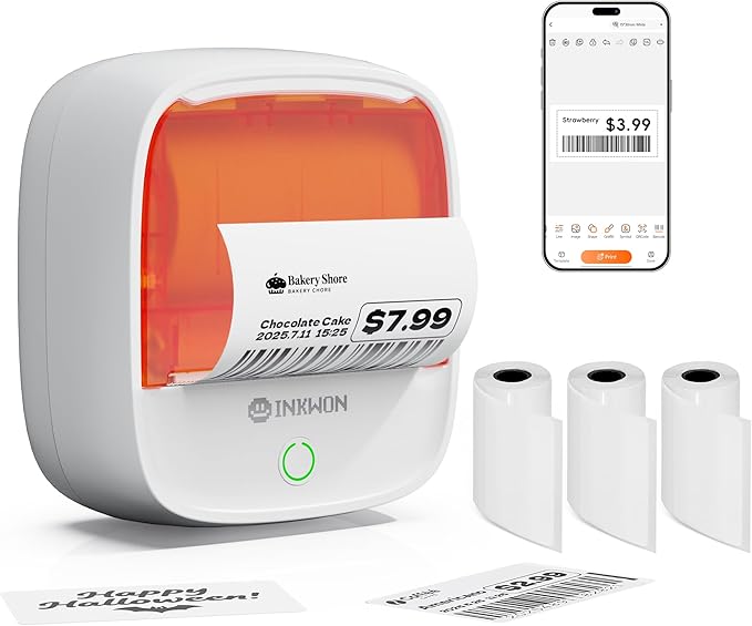 B21 Label Maker, 2-Inch Bluetooth Label Maker Machine with 3 Tapes – Thermal Label Printer Ideal for Small Business, Address, Barcode, School, Office, Home