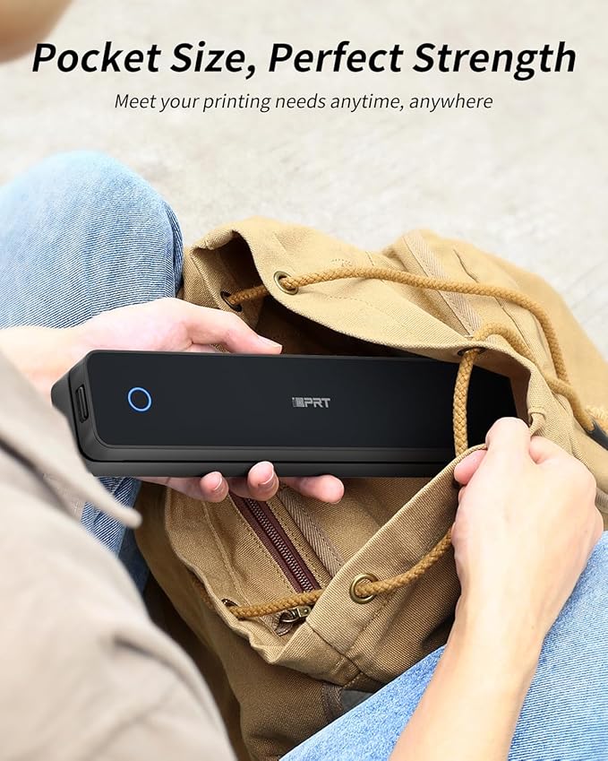 iDPRT Portable Thermal Printer, MT610 Pro Wireless for Travel, 300 DPI Bluetooth Inkless Printer Support 8.5" X 11" US Letter&A4&A5 Thermal Paper for Home, Compatible with iOS, Android, Laptop, Black