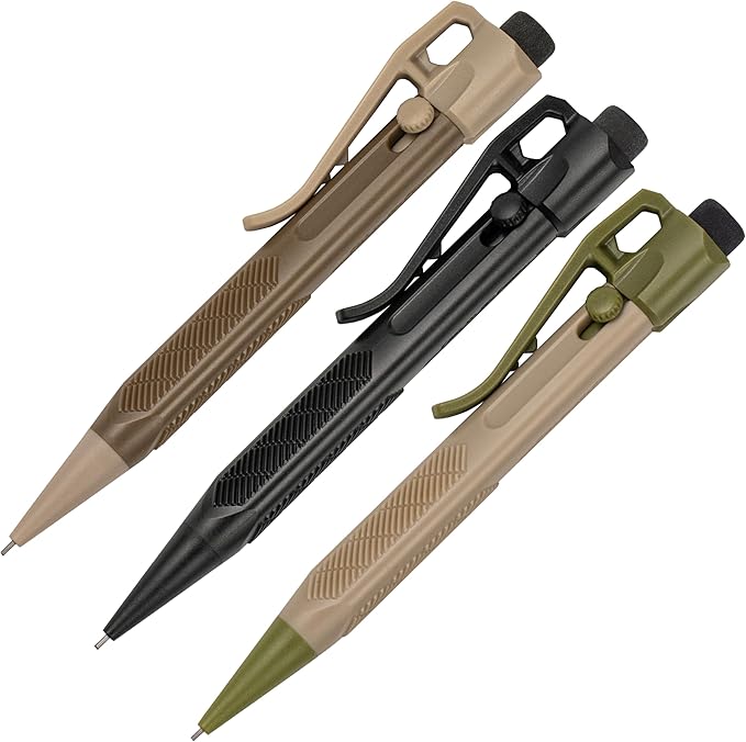 Rite in the Rain Durable Weatherproof Mini Slide-Click Mechanical Pencil, 3 Pack (No. TAC14)