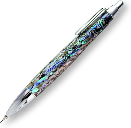 LACHIEVA LUX Abalone Shell Mechanical Pencil 0.7mm, Luxury Metal Pencil for Drawing and Sketching, Includes 12 Lead Refills