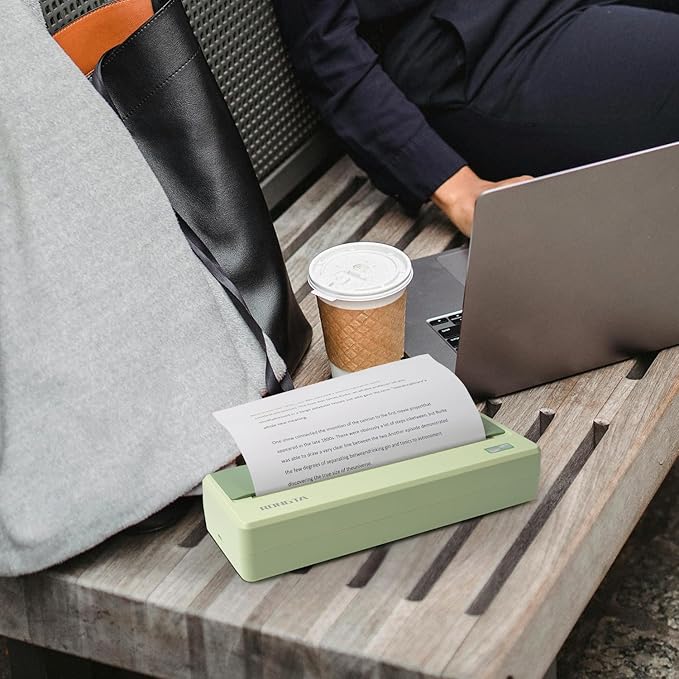 Rongta Portable Printer Wireless for Travel,300Dpi Bluetooth Inkless Thermal Small Printer for Office/School/Home Use,Compatible with Android,iOS & Laptop,Support 8.5" X 11" US Letter