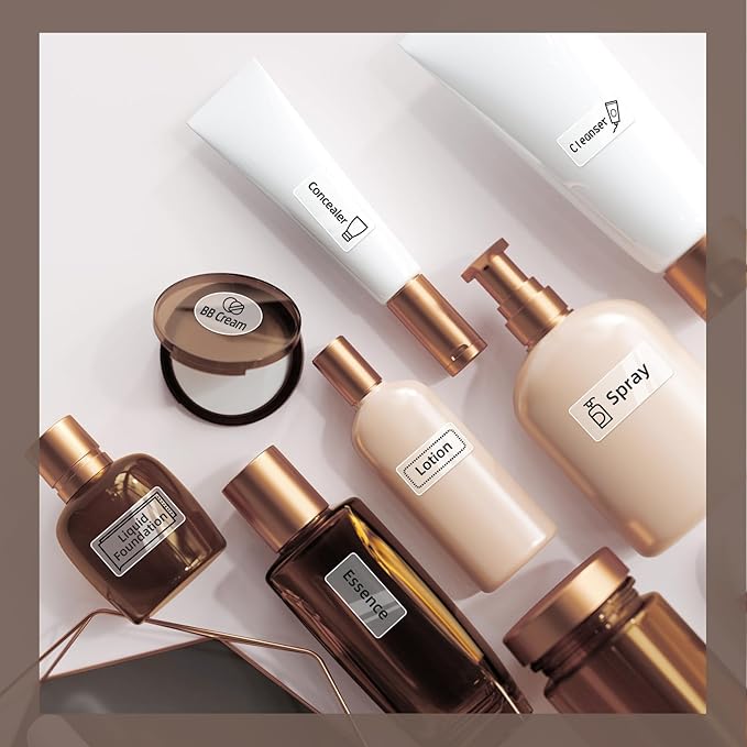 NIIMBOT D11 Label Maker Tape D110 Labels 3Rolls, Self-Adhesive Labeling Tape Replacement 0.55" X 1.18" (14 X 30mm) Clear Label Refills for Home Office, 630 Labels/3Rolls, Clear