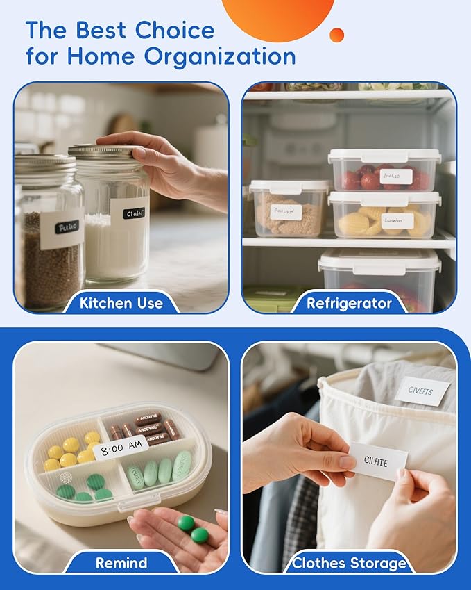 D110 Label Maker Machine with Tape, Bluetooth Mini Label Maker with Various Templates, Wireless Portable Small Label Printer for Home, Office, Schoo, Pink