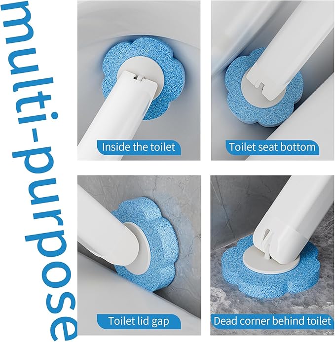 Amestar Toilet Brush with 120 Refills, White Toilet Cleaning Brush, Toilet Bowl Brush, Toilet Brush Refill for Efficient and Deep Scrub Toilet