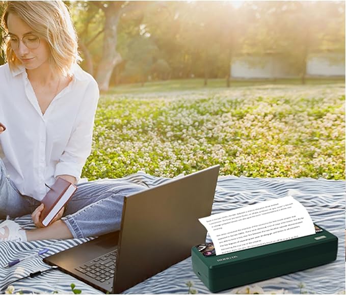 Rongta Portable Printer Wireless for Travel,300DPI Bluetooth Inkless Thermal Small Printer for Office/School/Home Use Compatible with Android,iOS & Laptop,Support 8.5" X 11" US Letter