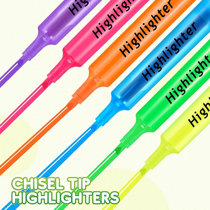 Qilery 72 Pack Highlighters Bulk, Tank Style Chisel Tip Highlighters Markers Quick Drying for Kids and Adult Coloring, Classroom Home Office School Supplies (Yellow)