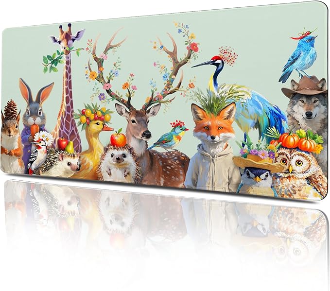 Vimorco Desk Mat for Desktop, Big Extended Gaming Mouse Pad Keyboard Mat 31.5" x 15.7", Waterproof Desk Pad Mousepad, XXL Computer Pad, Animal Party