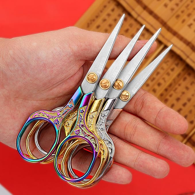 Mini Scissors Stainless Blade Metal Handle 2 Pack Office School Classroom Student Teacher Crafting Fabric Sewing Gift Wrapping All Purpose