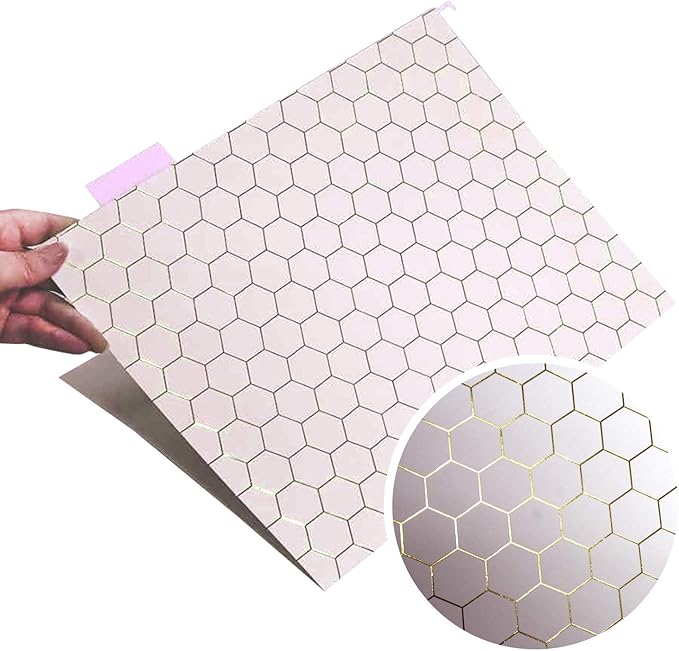 CharaVector Hanging File Folders Letter Size Assorted Durable Refined Design Decorative Hanging File Folder Set, 1/5-Cut Adjustable Tabs, 30pcs for Cabinet,File Organizer,Honeycomb