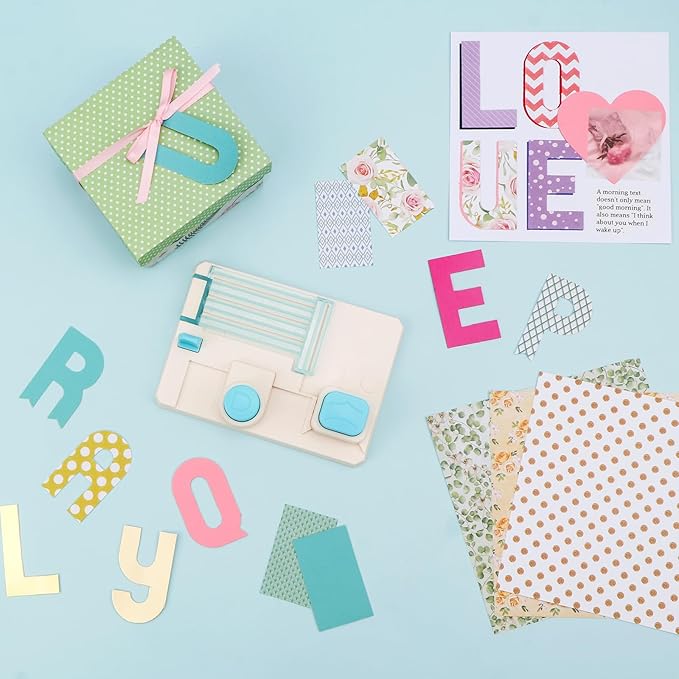 BAOFALI Mini Alphabet Punch Board, 6x4.25inch Paper Hole Punches for DIY Craft Cards Scrapbooking Party Decor,Custom DIY Crafting Projects, Banners, Signs, Cards, Creating Letters, Numbers