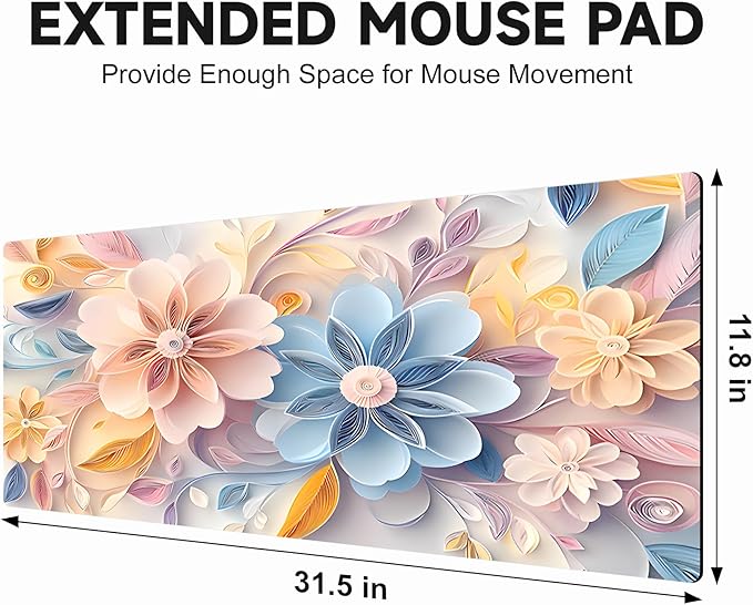 Large Gaming Mouse Pad (31.5"x11.8") - XXL PU Leather Waterproof Desk Mat with Non-Slip Rubber Base for Keyboard, PC & Office