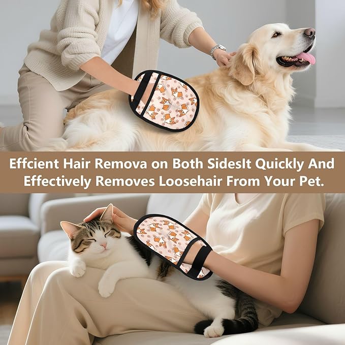 Corgi Pet Hair Removal Glove for Cats Dogs Reusable Pet Hair Removal Glove pet Hair Electrostatic Gloves