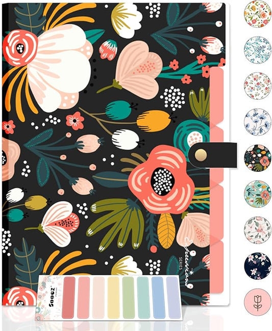 Sooez Expanding File Folders Organizer, Folders with 5 Pockets, Folders for Documents w/Sticker, Accordion File Organizer, Paper Receipt Bill Filing Organizer, School Office Travel Essentials Supplies