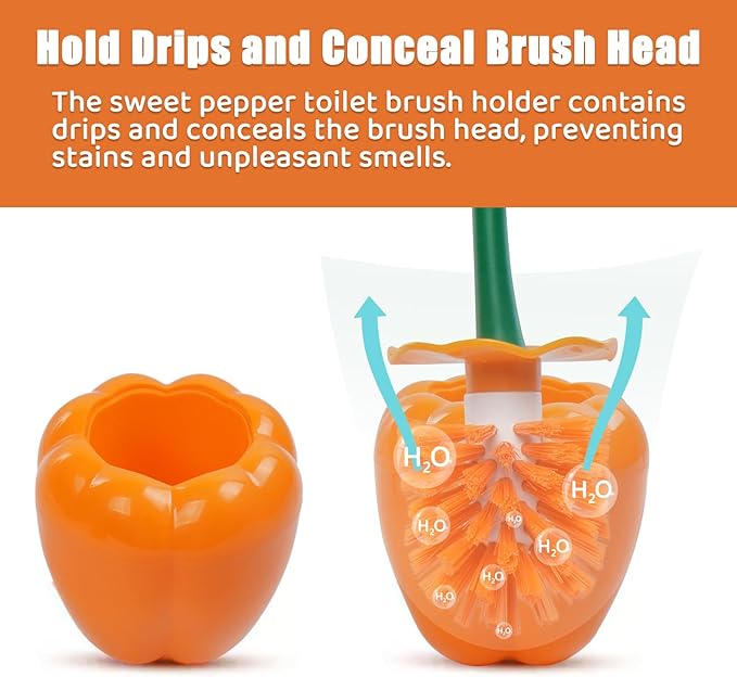 Dora Bridal Toilet Brush, Toilet Brush and Holder Set - Toilet Bowl Cleaners Brush and Holder - Reusable Toilet Bowl Brush with Long Handle Red Toilet Scrubber Brush, Safe for Non-Stick Surface