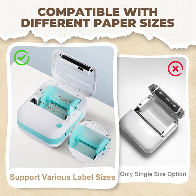 cudinham B3 Label Maker, Bluetooth Thermal Label Printer with Printing Paper, Portable Mini Sticker Printer Supports 12-57mm Papers for Notes, Home, Office, Photos, Compatible with iOS & Android