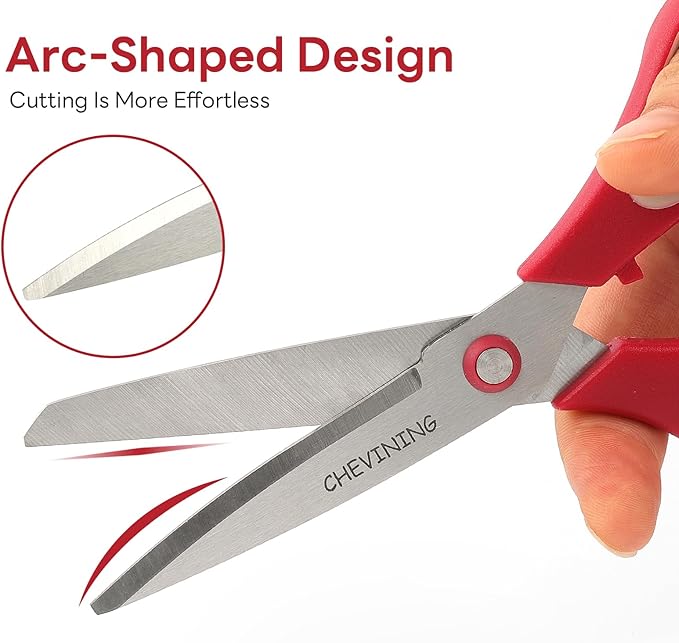 7"8"Scissors All Purpose 2 Pack Comfort Grip Craft Scissors for Office, Home, School, Sewing & Art Supplies(Green & Red)