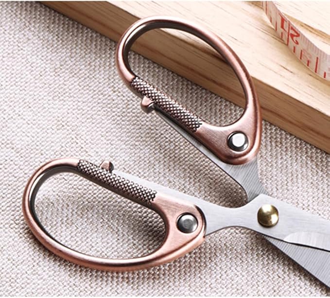 5" All Stainless Steel Office Scissors,Ultra Sharp Blade Shears,Sturdy Sharp Scissor for Office Home School Sewing Fabric Craft Supplies Multipurpose Scissors Bronze