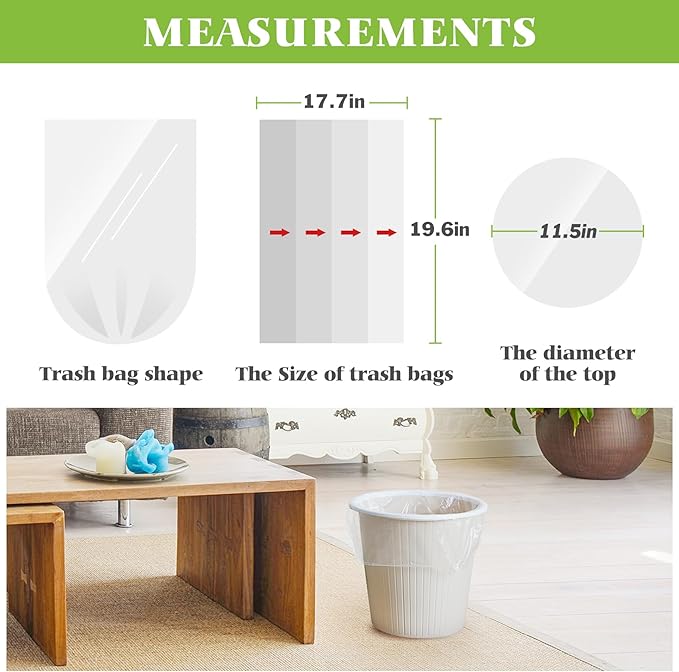 4 Gallon 1000 Counts Strong Trash Bag Garbage Bags by Teivio, Bathroom Trash Can Bin Liners, Small Plastic Bags for home office kitchen