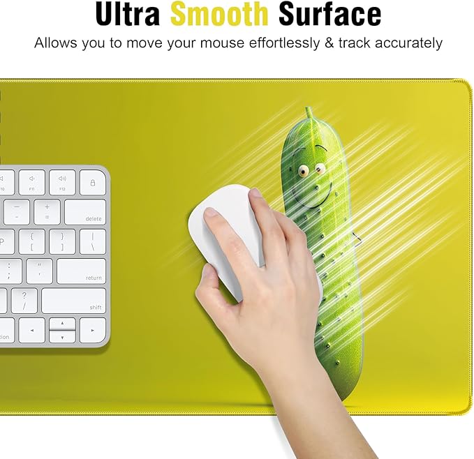 Cute Pattern & Funny Text Mouse Pad, 35.4x15.7in Extra Large Mousepad, Waterproof & Soft Comfort Surface Full Desk Mouse Pad Keyboard Mat, Multi-Functional Desk Mat for Office Home Gaming