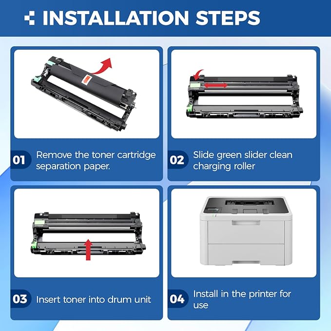 DR229CL Drum Unit (Not Toner)4-Pack Replacement Compatible for Brother DR-229CL Imaging Drum MFC-L3720CDW MFC-L3780CDW HL-L3220CDW HL-L3280CDW HL-L3300CDW HL-L3295CDW L8245CDW MFC-L8395CDW Printer Set